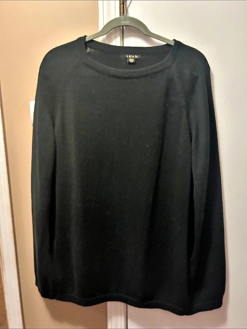 IMAN Black Crewneck poncho Sweater one size /oversized Like New